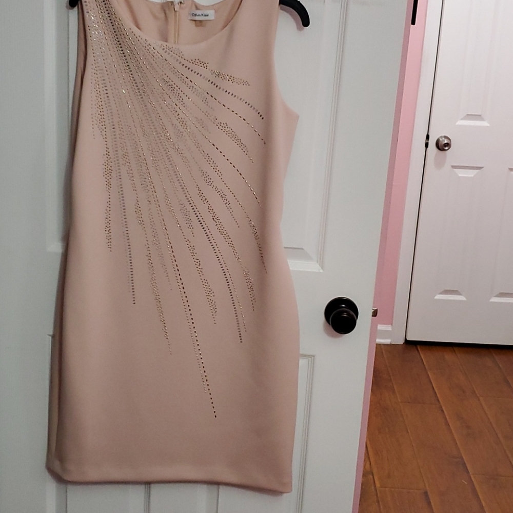 Rose gold sleeveless dress